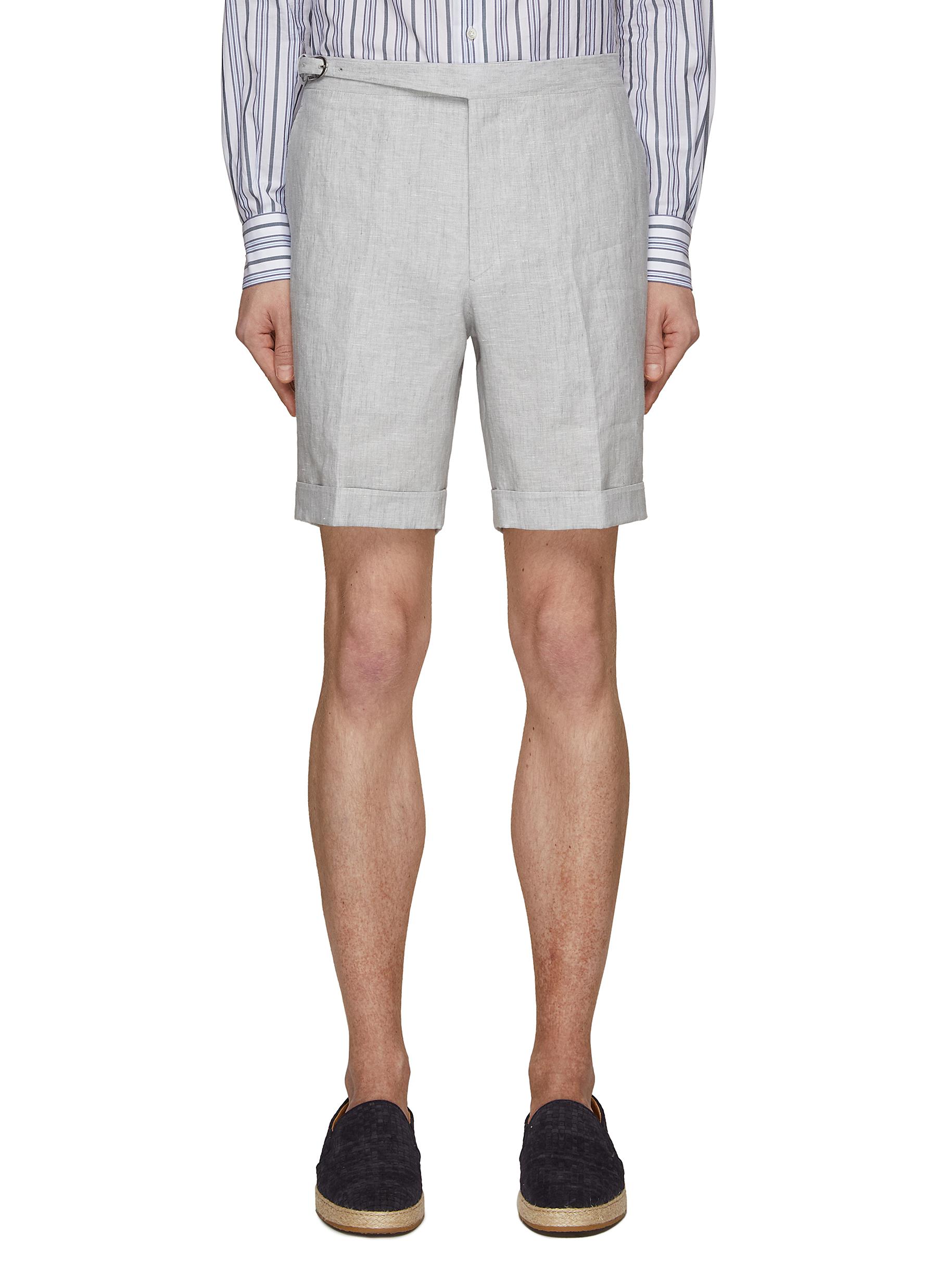 Side Adjuster Denim Linen Shorts