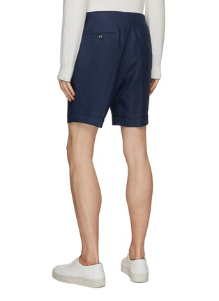 Back View - Click To Enlarge - MAGNUS & NOVUS - Side Adjuster Denim Linen Shorts