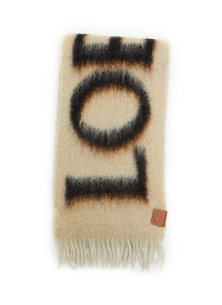 Detail View - Click To Enlarge - LOEWE - Logo Intarsia Mohair Wool Blend Scarf