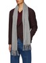 Figure View - Click To Enlarge - JOVENS - Cashmere Fringed Waterweave Scarf