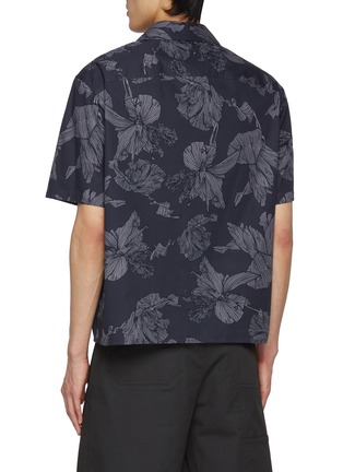 Back View - Click To Enlarge - NEIL BARRETT - Flower Print Boxy Cotton Shirt