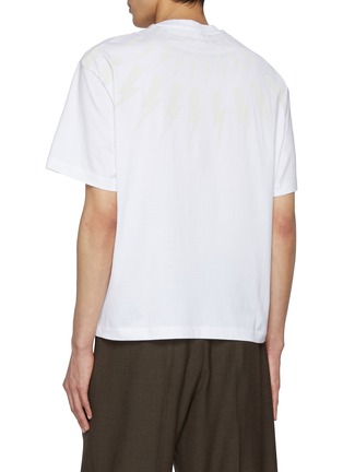 Back View - Click To Enlarge - NEIL BARRETT - Fairisle Thunderbolt Oversized Crewneck Cotton T-Shirt