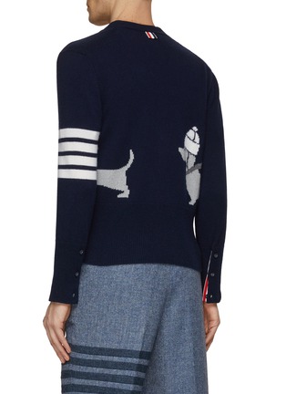 Back View - Click To Enlarge - THOM BROWNE  - Hector 4 Bar Wool Knit Cardigan