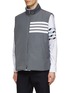 Detail View - Click To Enlarge - THOM BROWNE  - Reversible 4 Bar Puffer Vest