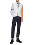 Figure View - Click To Enlarge - THOM BROWNE  - Contrast Sleeve Cotton Cardigan