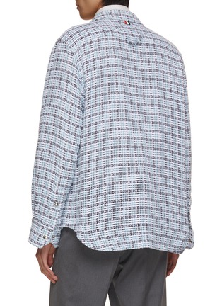 Back View - Click To Enlarge - THOM BROWNE  - Crochet Tweed Shirt Jacket