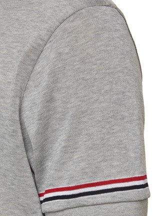  - THOM BROWNE  - Lightweight Striped Sleeve Trim Polo