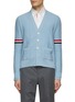 Main View - Click To Enlarge - THOM BROWNE  - Striped Arm Band Ribbed Knit Cardigan