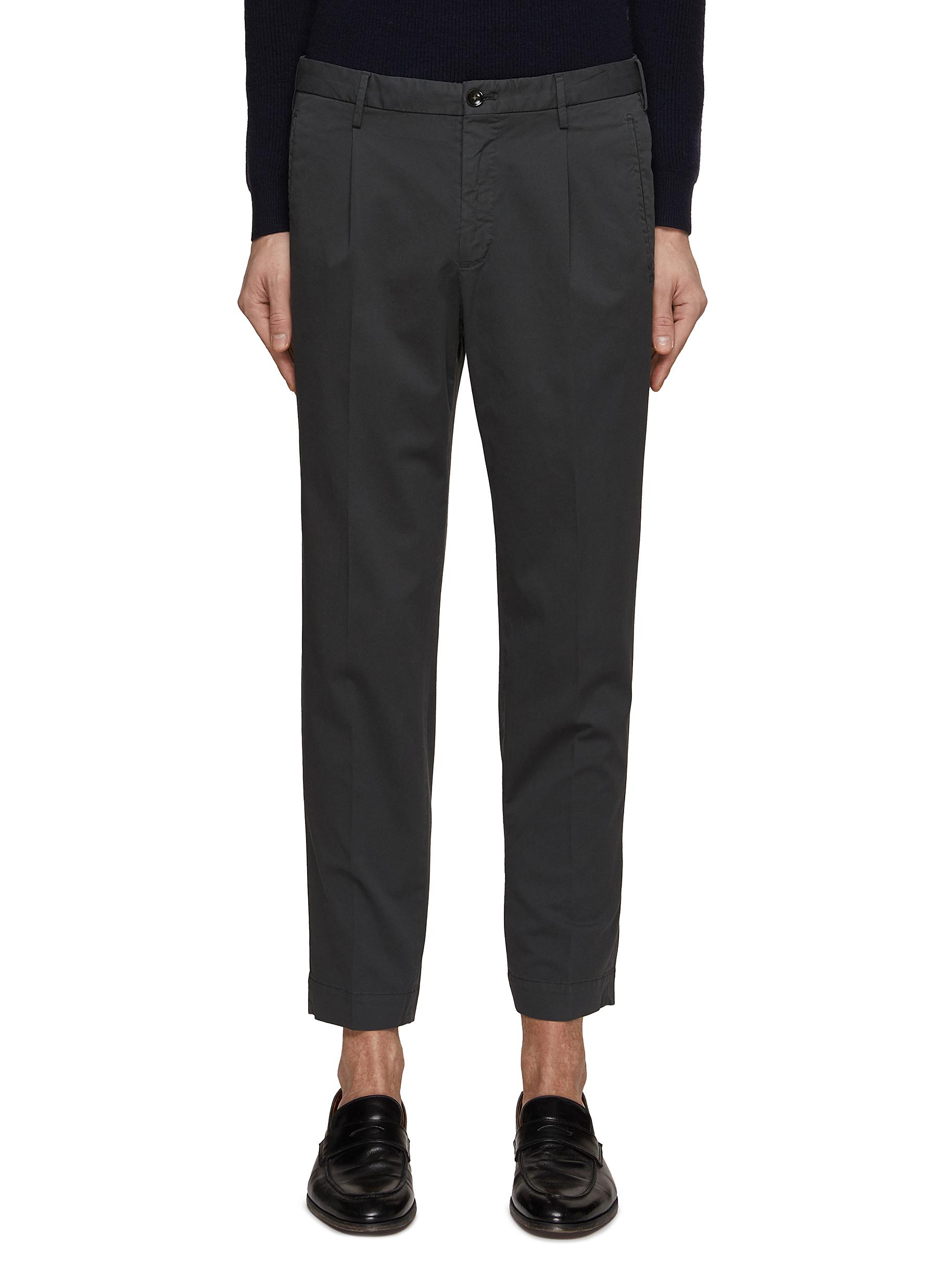 tapered wool chino trousers