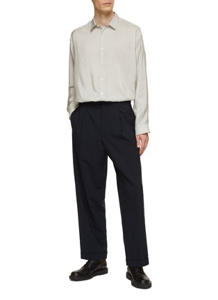 Figure View - Click To Enlarge - THE ROW - Albie Pinstripe Silk Shirt