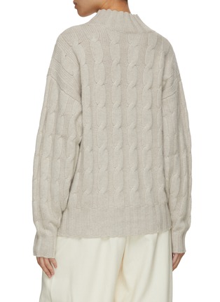 Back View - Click To Enlarge - LE KASHA - Cotton Cable Knit Sweater