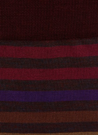 Detail View - Click To Enlarge - FALKE - Tinted Stripe Cotton Blend Crew Socks
