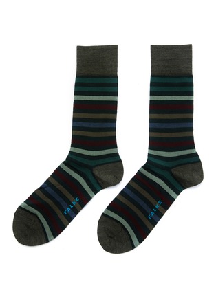 Main View - Click To Enlarge - FALKE - Tinted Stripe Cotton Blend Crew Socks