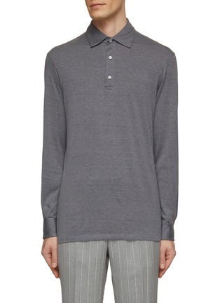 Main View - Click To Enlarge - ISAIA - Silk Cotton Blend Polo Shirt