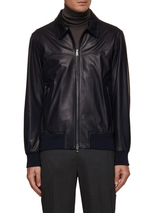 Main View - Click To Enlarge - ISAIA - Grained Leather Bomber Jacket