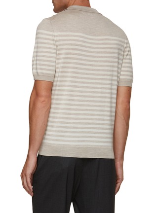 Back View - Click To Enlarge - ISAIA - Contrast Stripe Knit Polo