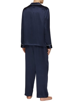 Back View - Click To Enlarge - DEREK ROSE - Pure Silk Piped Pyjama Set