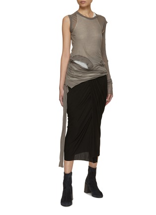 Figure View - Click To Enlarge - RICK OWENS  - Wrap Midi Skirt