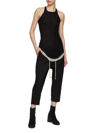 Figure View - Click To Enlarge - RICK OWENS  - Cropped Drawstring Astaires Pants