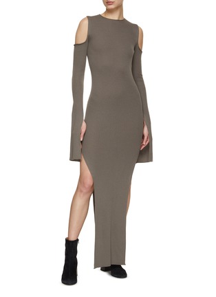 Figure View - Click To Enlarge - RICK OWENS  - Cape Sleeve Knit Dress