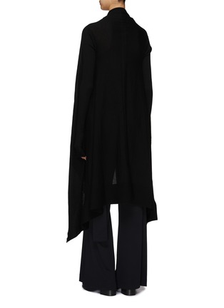 Back View - Click To Enlarge - RICK OWENS  - Asymmetrical Long Wrap Knit Cardigan