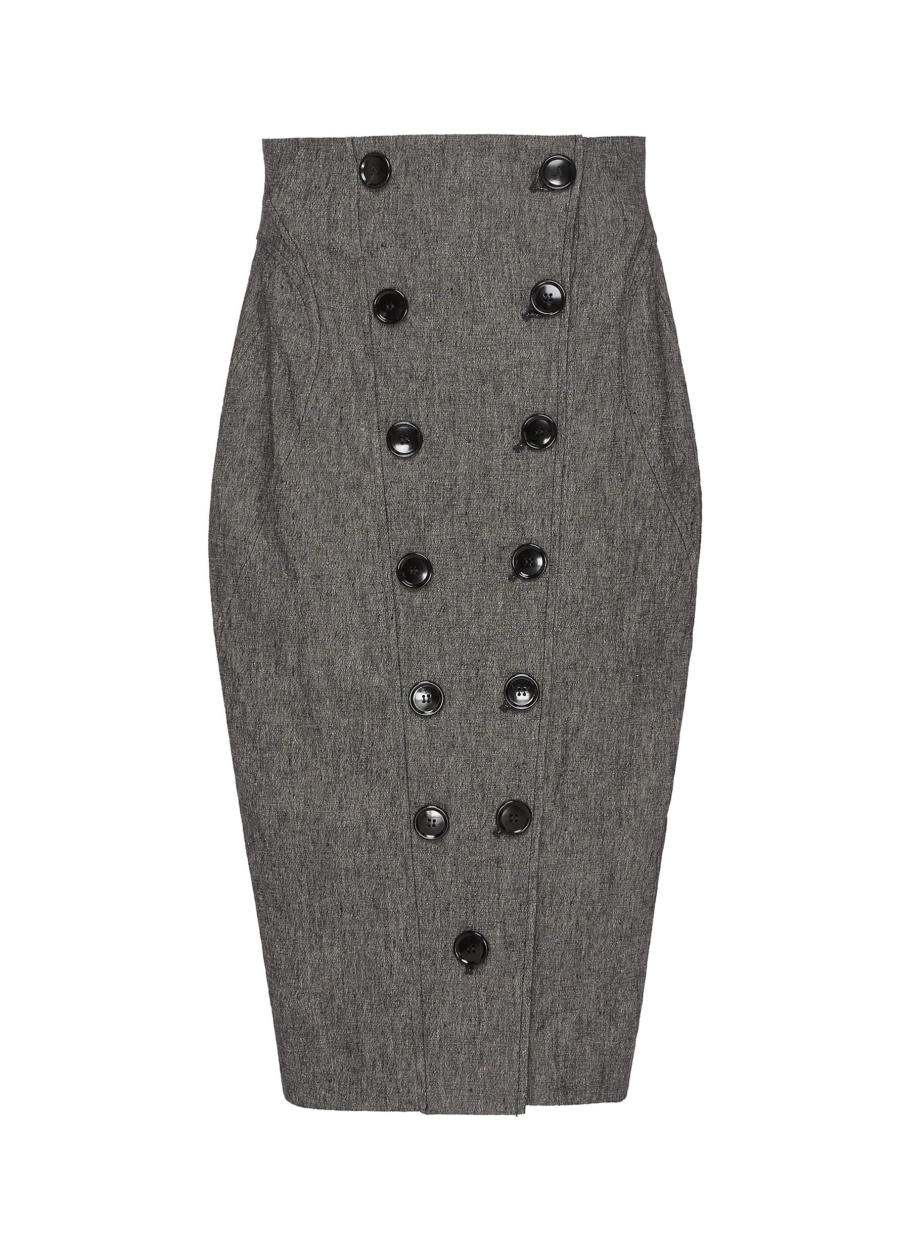 Womens grey pencil skirt discount