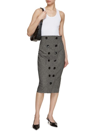 Figure View - Click To Enlarge - ALAÏA - Military Button Pencil Skirt