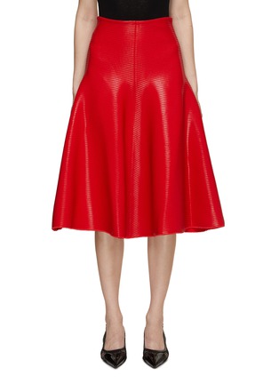 Front View - Click To Enlarge - ALAÏA - Ribbed Flare Midi Skirt