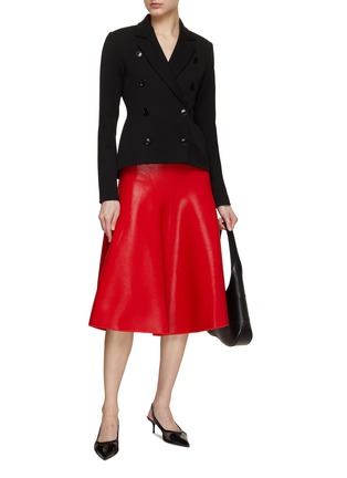 Figure View - Click To Enlarge - ALAÏA - Ribbed Flare Midi Skirt