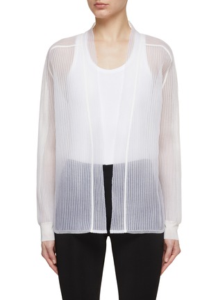 Front View - Click To Enlarge - ALAÏA - Sheer Stripes Cardigan
