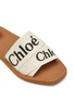 Detail View - Click To Enlarge - CHLOÉ - Woody Logo Linen Sildes