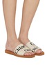 Figure View - Click To Enlarge - CHLOÉ - Woody Logo Linen Sildes