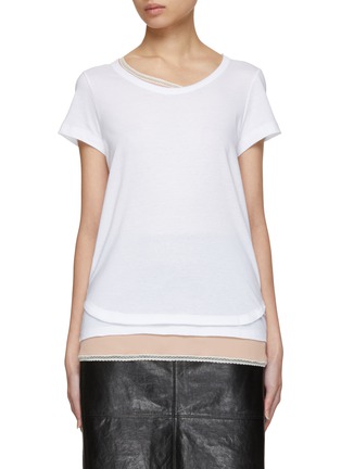 Main View - Click To Enlarge - N°21 - Lingerie Hem Round Neck T-Shirt