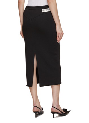 Back View - Click To Enlarge - N°21 - High Slit Cotton Pencil Skirt