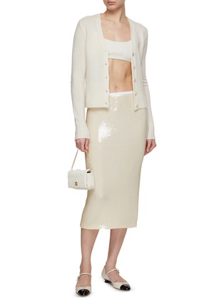 Figure View - Click To Enlarge - N°21 - Allover Paillette Knit Pencil Skirt