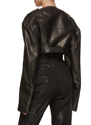 Back View - Click To Enlarge - RICK OWENS  - Micro Biker Leather Jacket