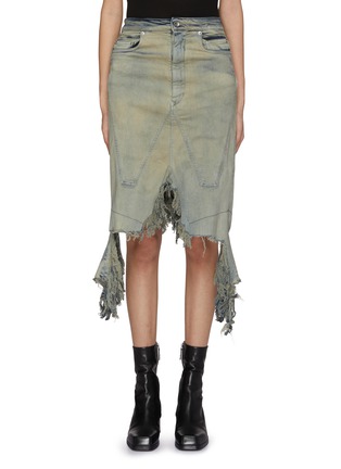 Main View - Click To Enlarge - RICK OWENS DRKSHDW - Shred Hem Denim Skirt