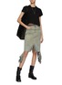 Figure View - Click To Enlarge - RICK OWENS DRKSHDW - Shred Hem Denim Skirt