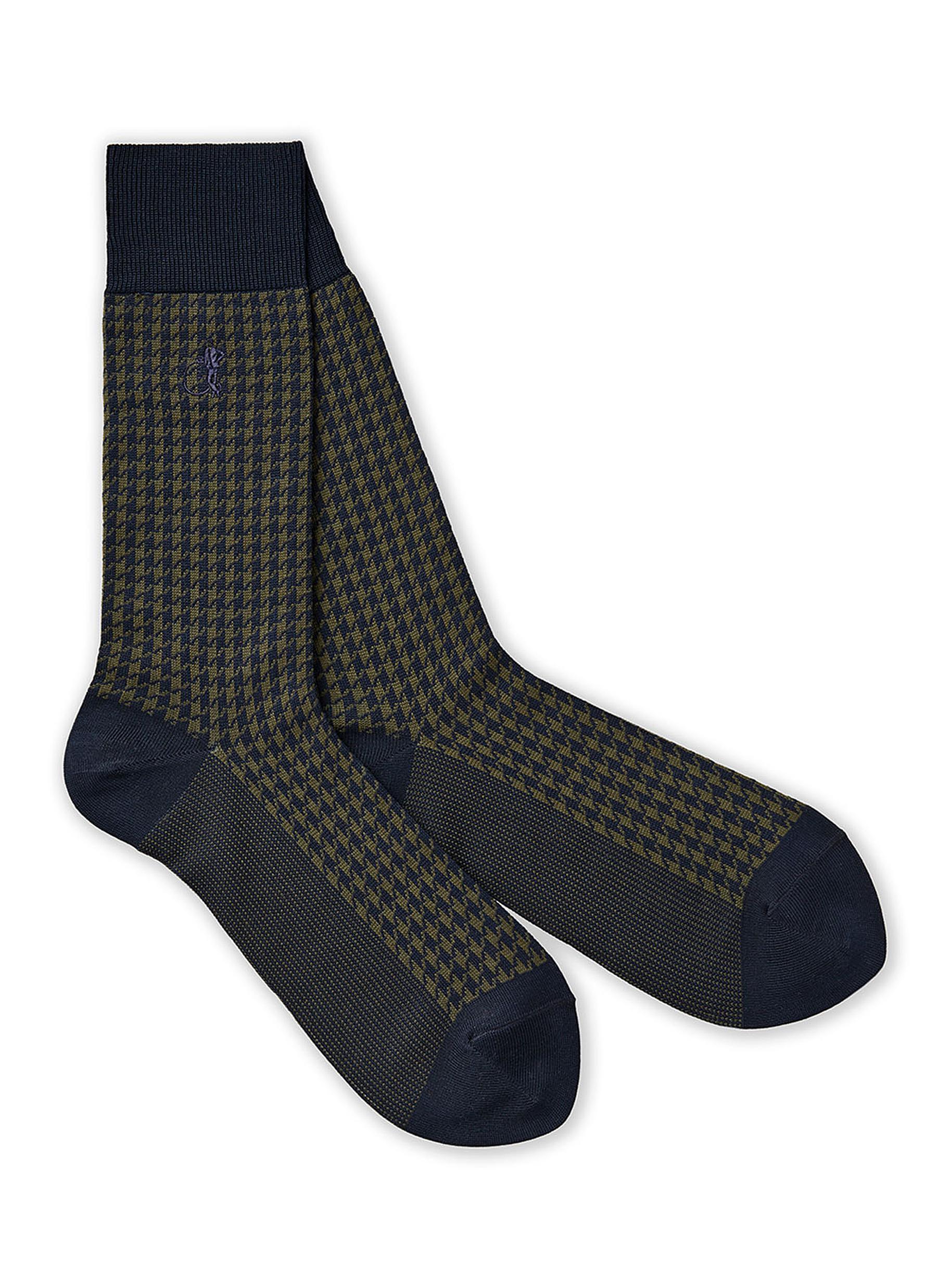 Jermyn St. Houndstooth Mid-Calf Socks