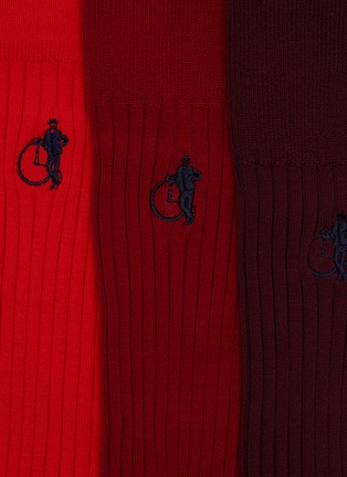 Detail View - Click To Enlarge - LONDON SOCK COMPANY - Simply Red Socks Gift Box — Set of 3