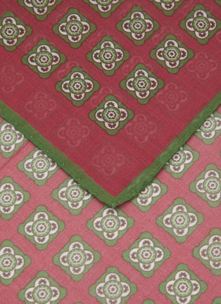 Detail View - Click To Enlarge - STEFANOBIGI MILANO - Geometric Print Wool Pocket Square