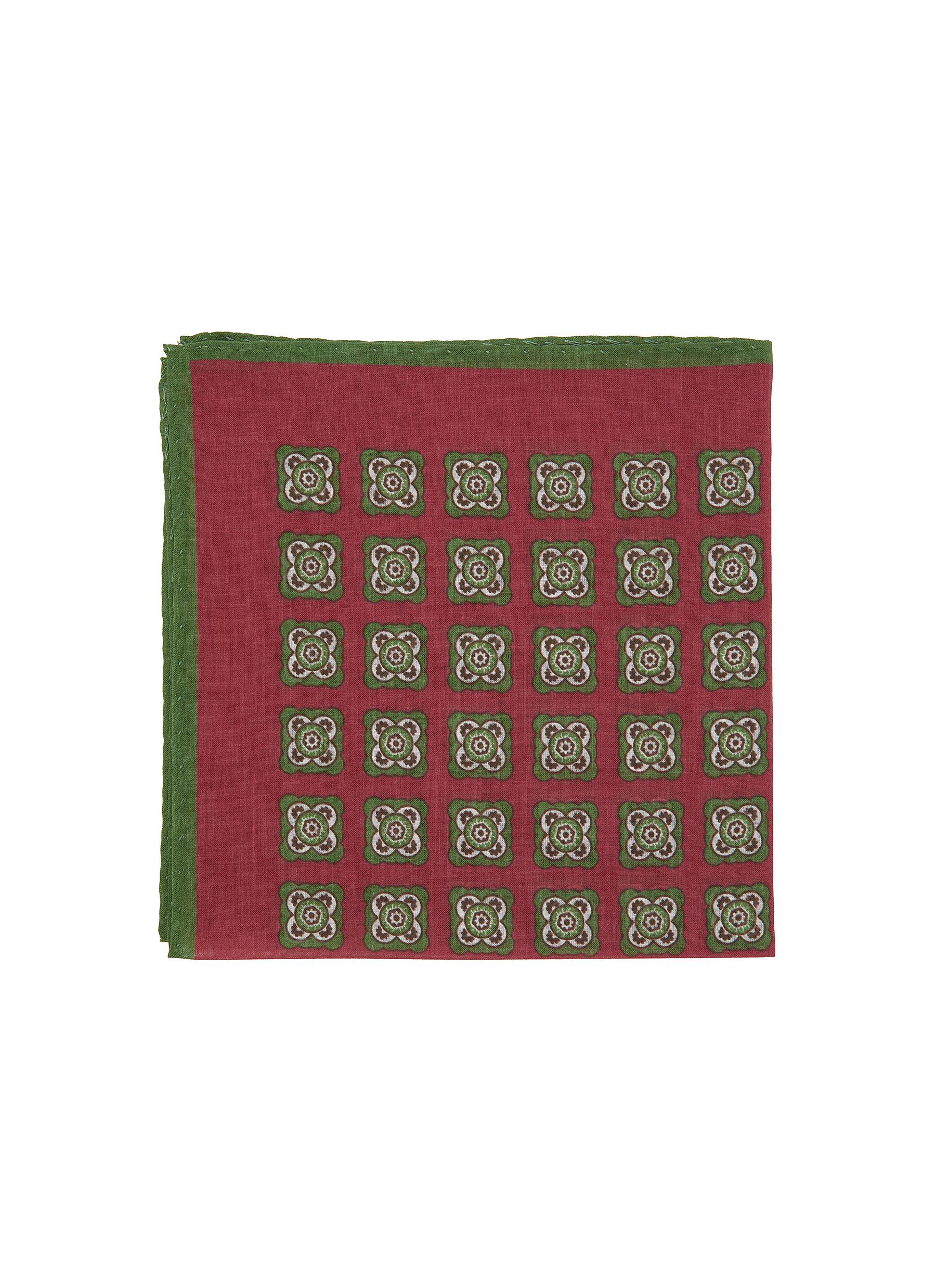 Geometric Print Wool Pocket Square