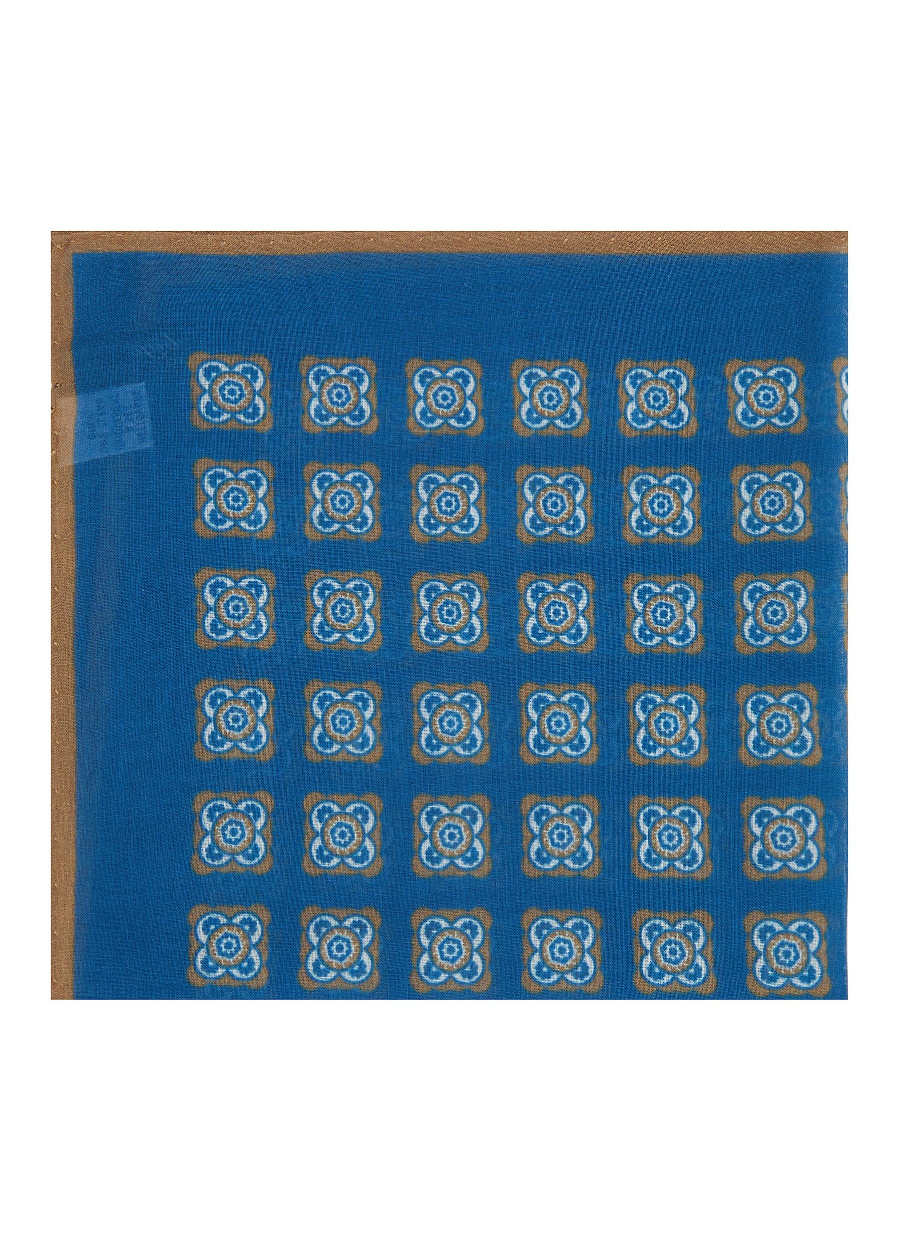 Geometric Print Wool Pocket Square