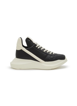 RICK OWENS | Grained Leather High-top Sneakers