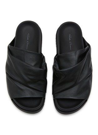 Detail View - Click To Enlarge - RICK OWENS  - Mobius Granola Leather Sandals