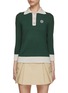 Main View - Click To Enlarge - SOUTHCAPE - Quarter Sleeve` Knit Polo Jumper
