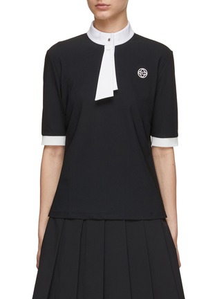Main View - Click To Enlarge - SOUTHCAPE - Tie Neckline Polo