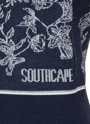  - SOUTHCAPE - Zip Up Nature Illustration Print Knit Jacket