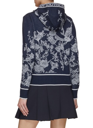 Back View - Click To Enlarge - SOUTHCAPE - Zip Up Nature Illustration Print Knit Jacket