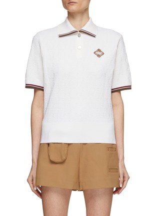 Main View - Click To Enlarge - SOUTHCAPE - Jacquard Logo Polo Shirt